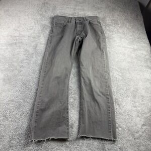 Levis 514‎ Straight Leg Jeans Mens 26x25.5 Gray Low Rise 100% Cotton Raw Hem